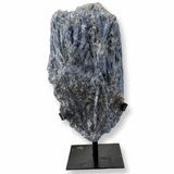 Blue Kyanite Cluster On Metal Stand