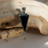 Black onyx Pendant With Herkimar Diamond Sterling Silver