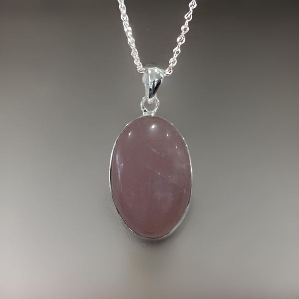 Rose Quartz Pendant Sterling Silver