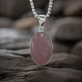 Rose Quartz Pendant Sterling Silver