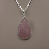 Rose Quartz Pendant Sterling Silver