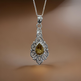 Citrine Pendant Sterling Silver