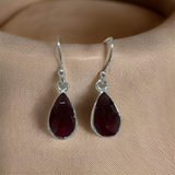 Garnet Earring Sterling Silver