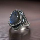 Labradorite Ring Size 9 Sterling Silver