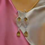 Sterling Silver Designer Citrine Earring