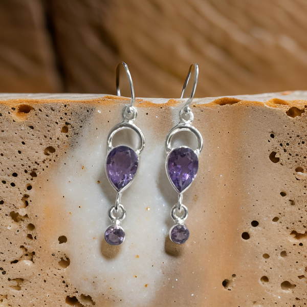 Amethyst Earring Sterling Silver