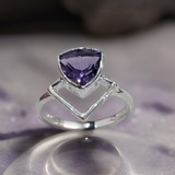 Amethyst Ring Sterling Silver Size 8