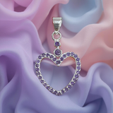 Amethyst Heart Shape Pendant Sterling Silver