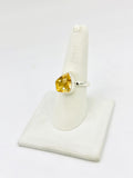 Citrine Size - 9 Rings Sterling Silver