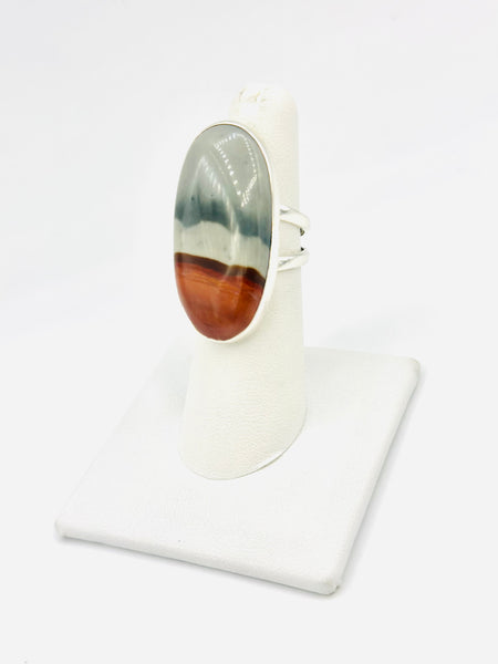 Sterling Silver Polychrome Jasper Rings Size 6