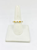 Citrine Size - 9 Rings Sterling Silver