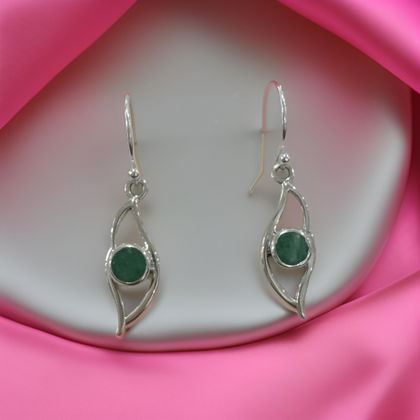 Sterling Silver Emerald Earring