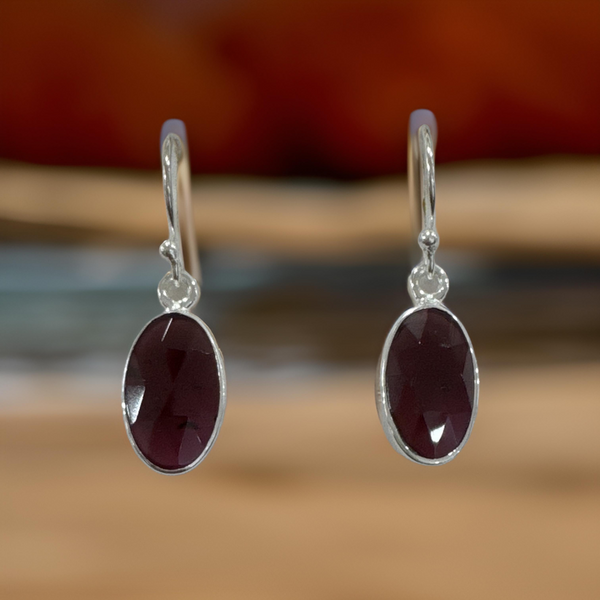 Sterling Silver Garnet Earrings