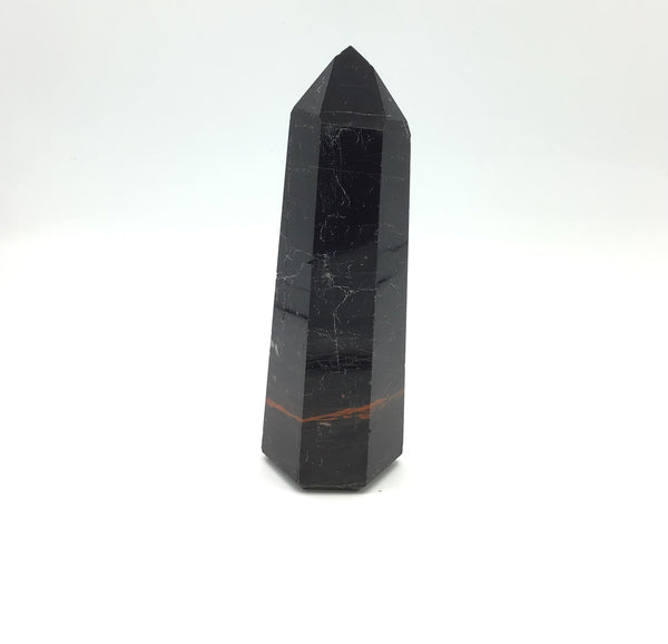 Black Tourmaline Points With Red Inclusions