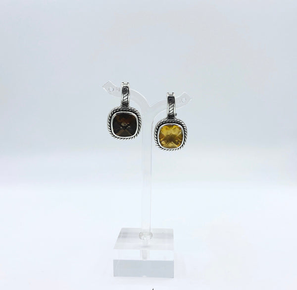 Cord Bezel Pendants (Citrine-Smoky )