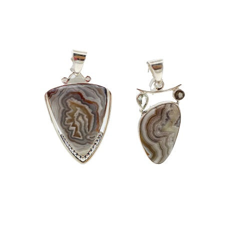 Crazy Lace Agate Pendants