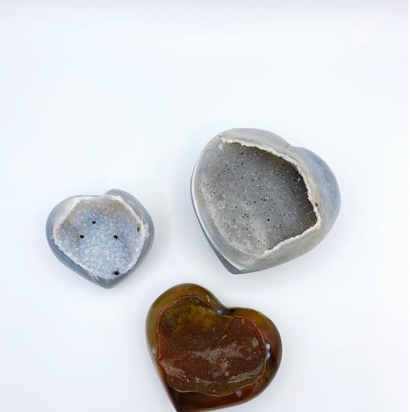 Druzy Agate Puffed Hearts