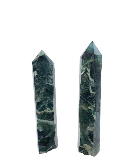 Obelisk Fluorite Point Crystal (One Natural Edge)