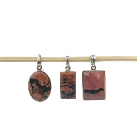 Sterling Silver Rhodonite Pendants