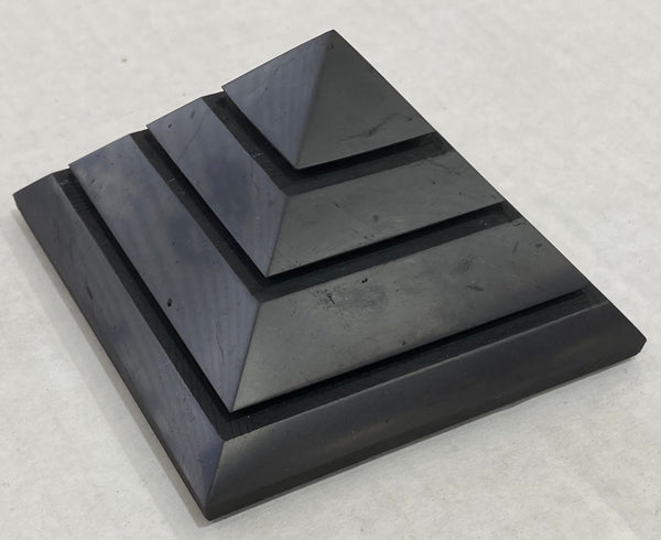 Shungite Sakara Pyramid 8 cm (Carved)