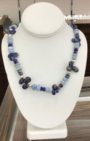 Blue opal And Lapis Beaded Neckless