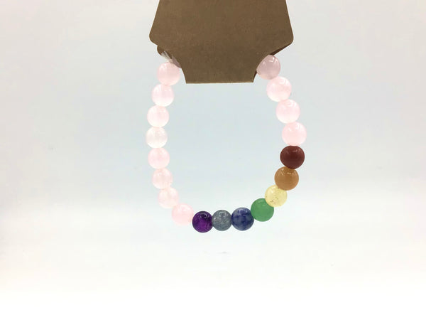 Rose Quartz Seven Chakra Beaded Bracelets