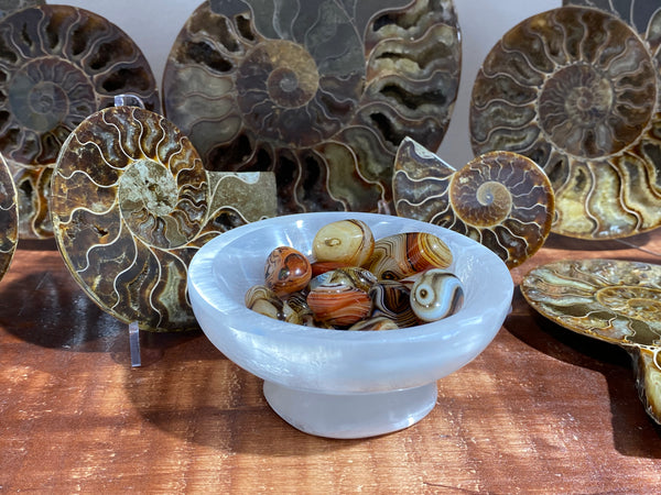 Selenite Bowl On Stand