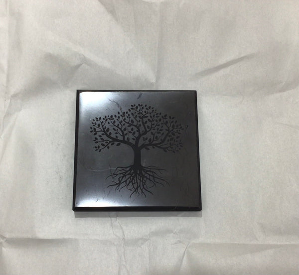 Shungite Tile Square Tree Design