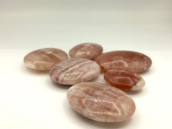 Rose Calcite Palm Stones