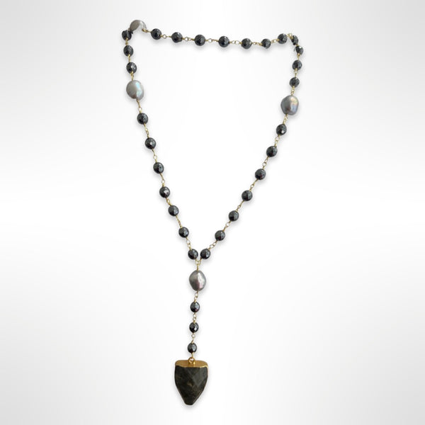 Pearl And Hematite Necklace