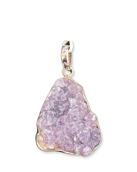 Sterling Silver Druzy Amethyst Pendants