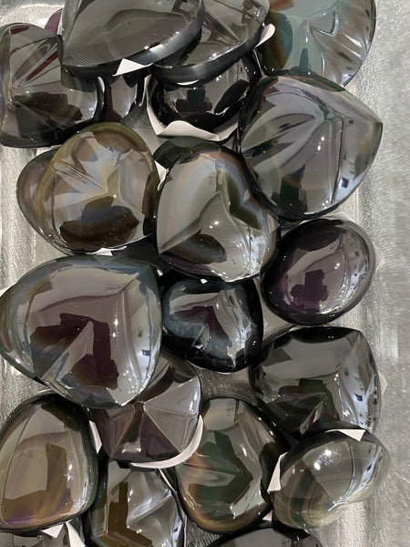 Rainbow Obsidian Hearts