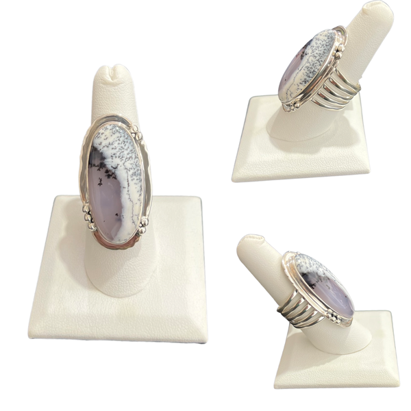 Dendritic Opal Ring size 8