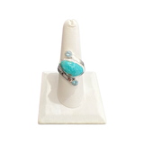 Mexican Turquoise w/ Blue Topaz ring Size 8