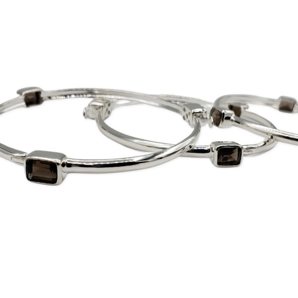 Silver Bangles W/ Stones