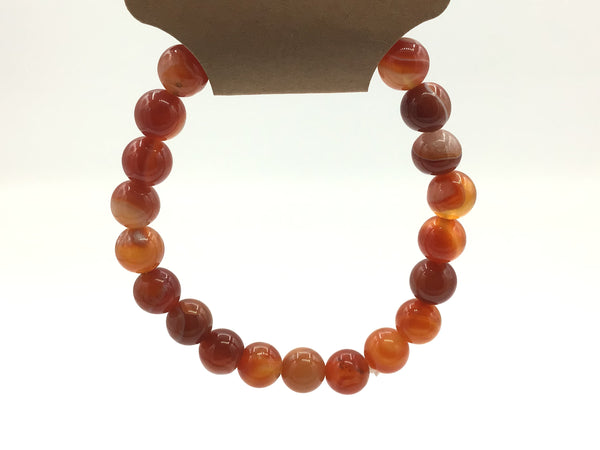 Red Banded Onyx Beaded Bracelets