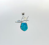 Designer Turquoise Pendants With Moonstone & Blue Topaz