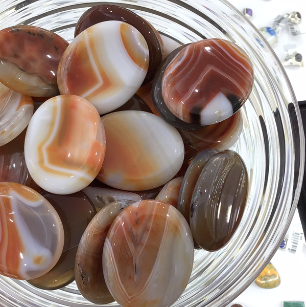 Banded Carnelian Worry Stone