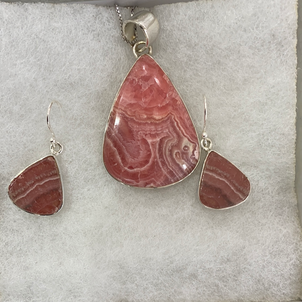 Sterling Silver Rhodochrosite Set