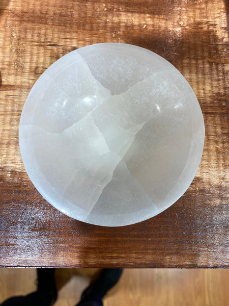 Selenite Bowl Round