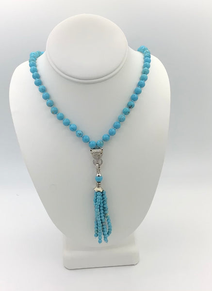 Magnesite/Tassel Necklace (16F44-TQ0